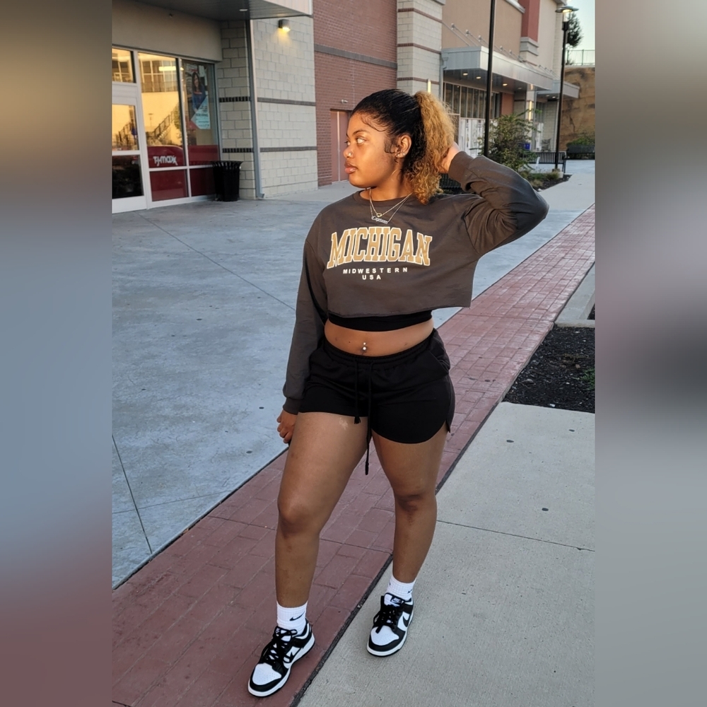 Cutoff Cropped Crewneck Michigan Sweatshirt